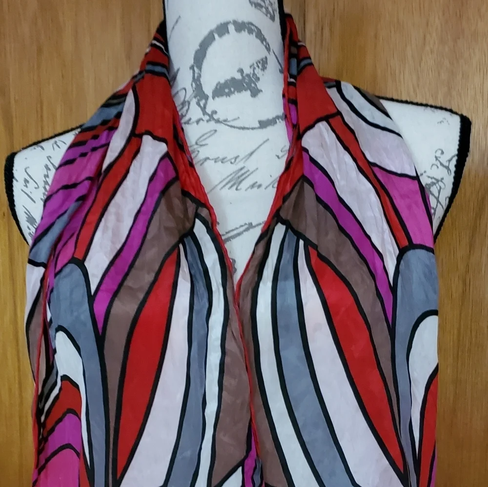 Multi Print Silk Scarf